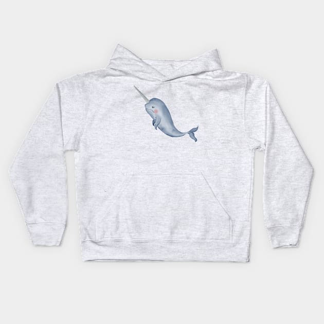 Narwhale Kids Hoodie by broadwaymae